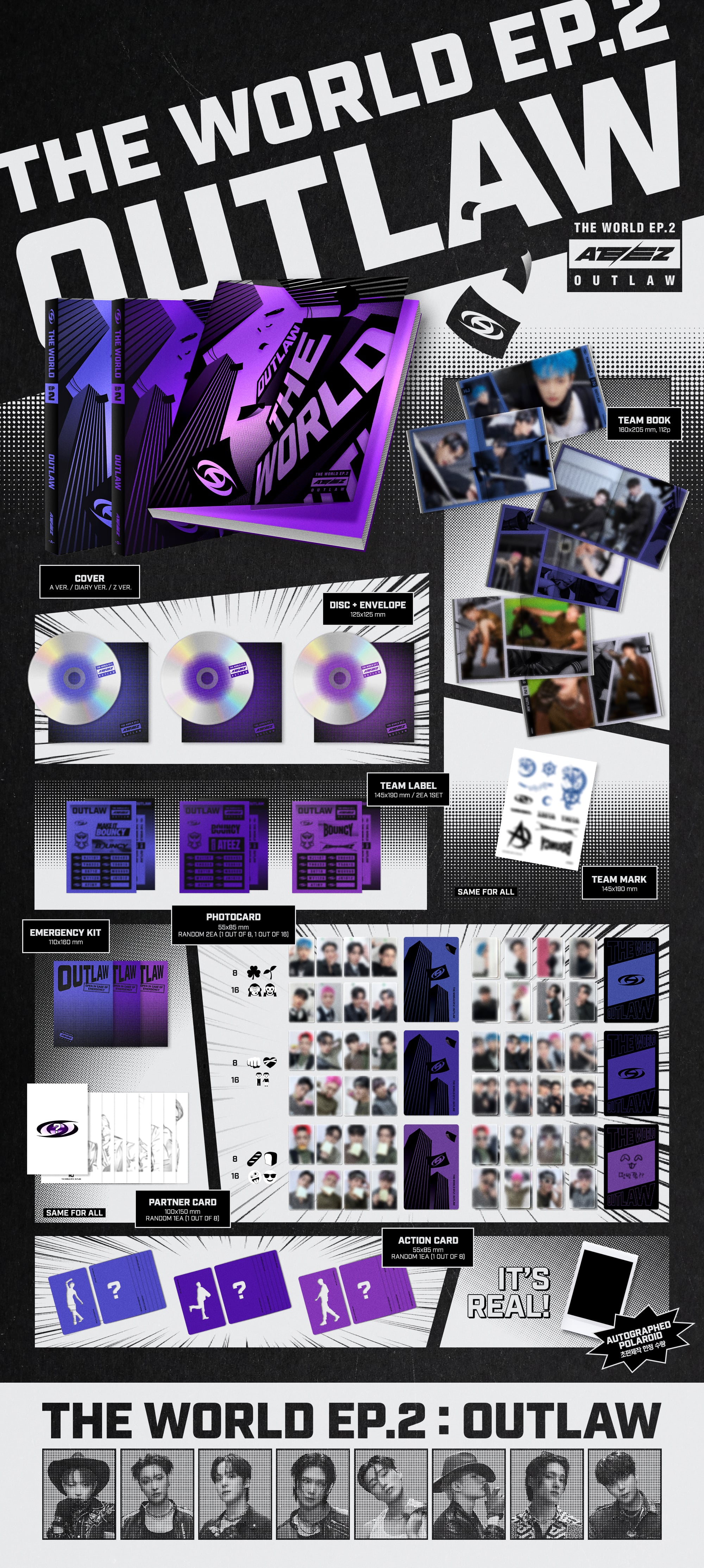 ATEEZ 9th Mini Album [THE WORLD EP.2 : OUTLAW] (3 Versions) | Makestar